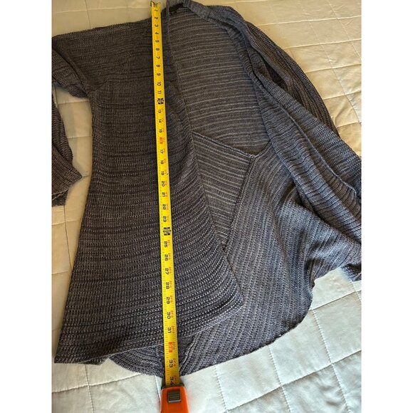 Eileen Fisher Open Front Cardigan 100% LINEN Size L Sweater Womens Gray Long Sle - Picture 4 of 12